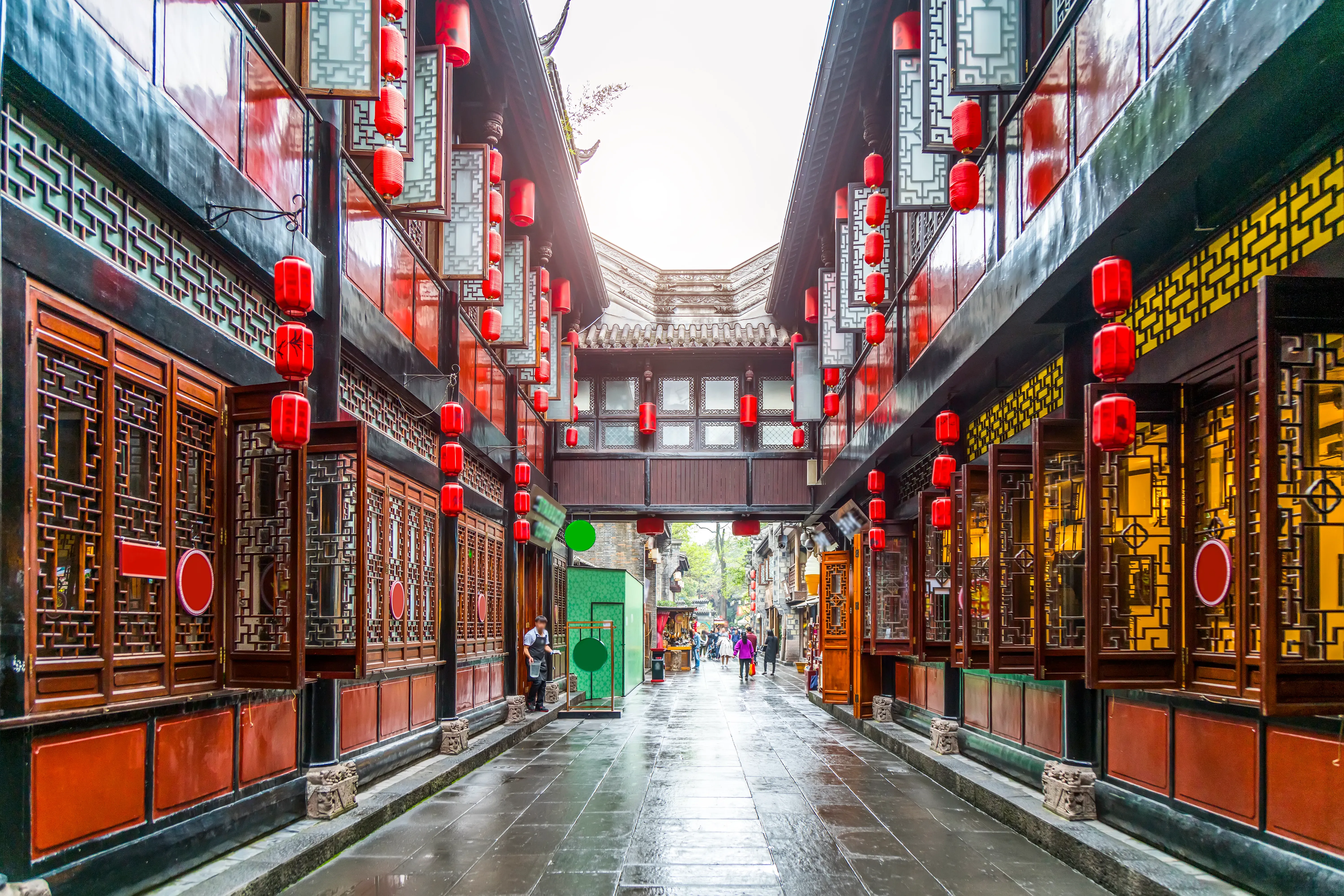 Chinese style buildings street